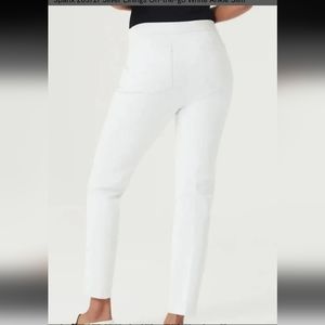 Spanx 20372R Silver Linings On-the-Go White Ankle Slim Straight Pant Women's L